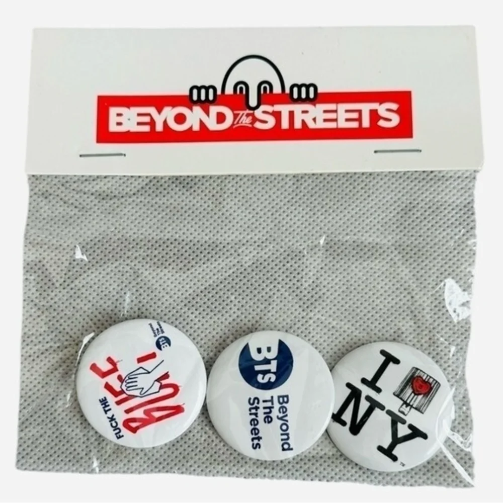 BTS BEYOND THE STREETS Metal Pin Set Funny Badges Collectible Brooch Pins NWT